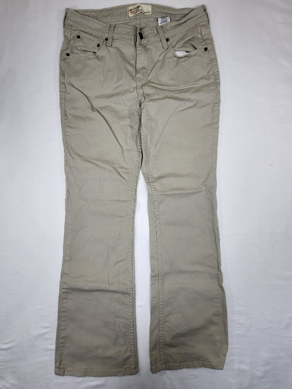 Levi Strauss Signature Low Rise Bootcut Pants Khaki Tan Beige Size 10 Medium